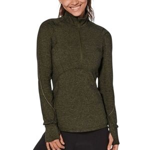 Lululemon Olive Green Extra Mile 1/2 Zip Women's Pullover Top 8